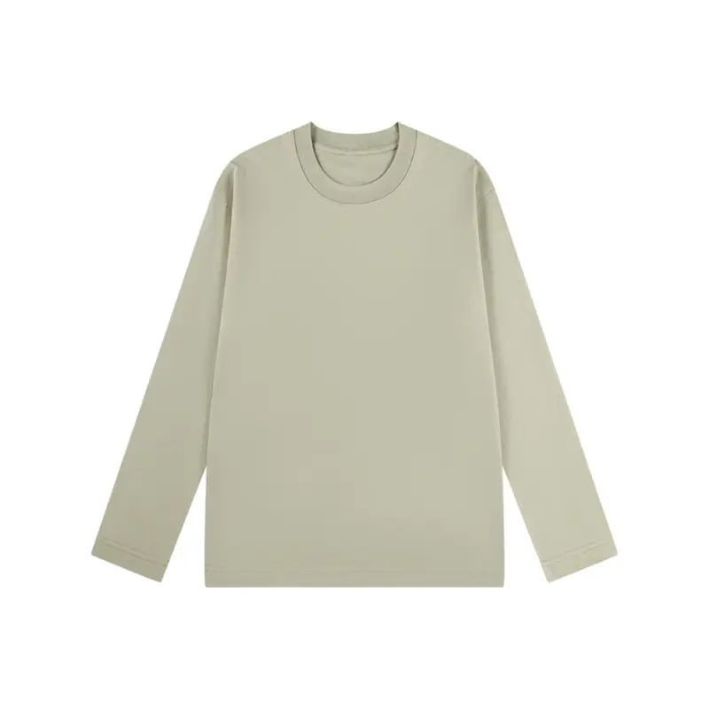 Men Cotton Plain Long Sleeve T-Shirt Grey