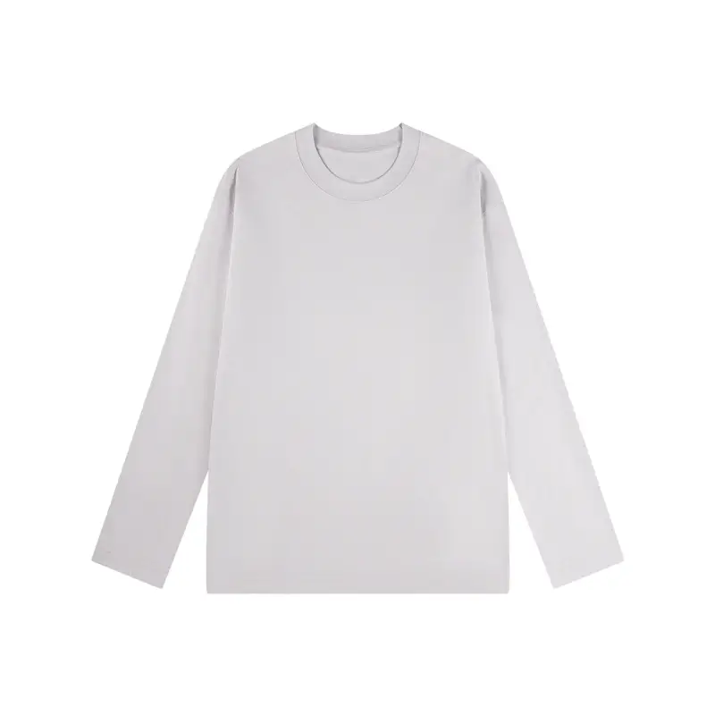 Men Cotton Plain Long Sleeve T-Shirt Grey