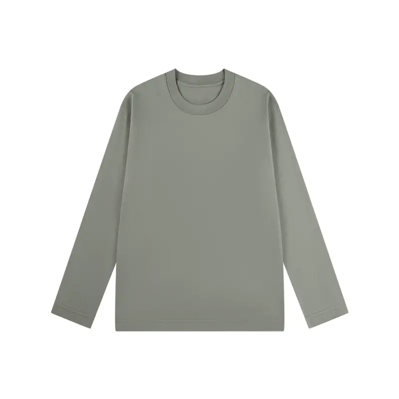 Men Cotton Plain Long Sleeve T-Shirt Grey
