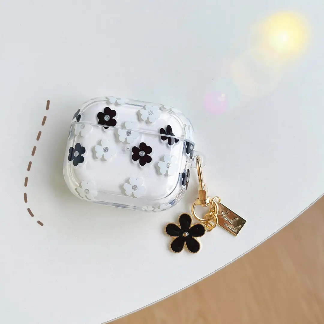 Foreign Trade Popular High-Transparency Glitter Powder Suitable for AirPods 4 Case Apple 3 Bluetooth Headset Protective Cover Pro2 Soft