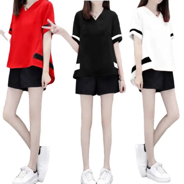Women White Black Striped Summer Top Shorts Set - Image 8