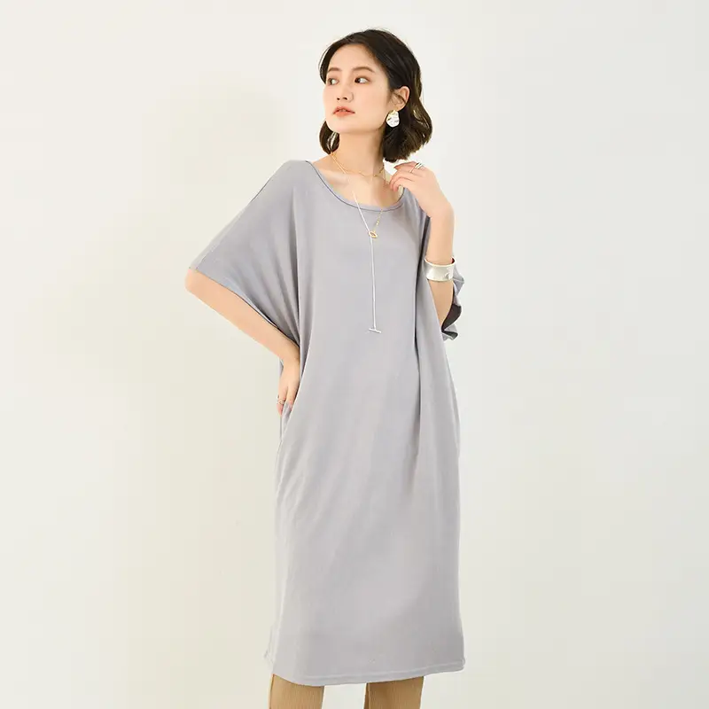 Women's Loose Fit Summer Dress Modal Beige - Image 5