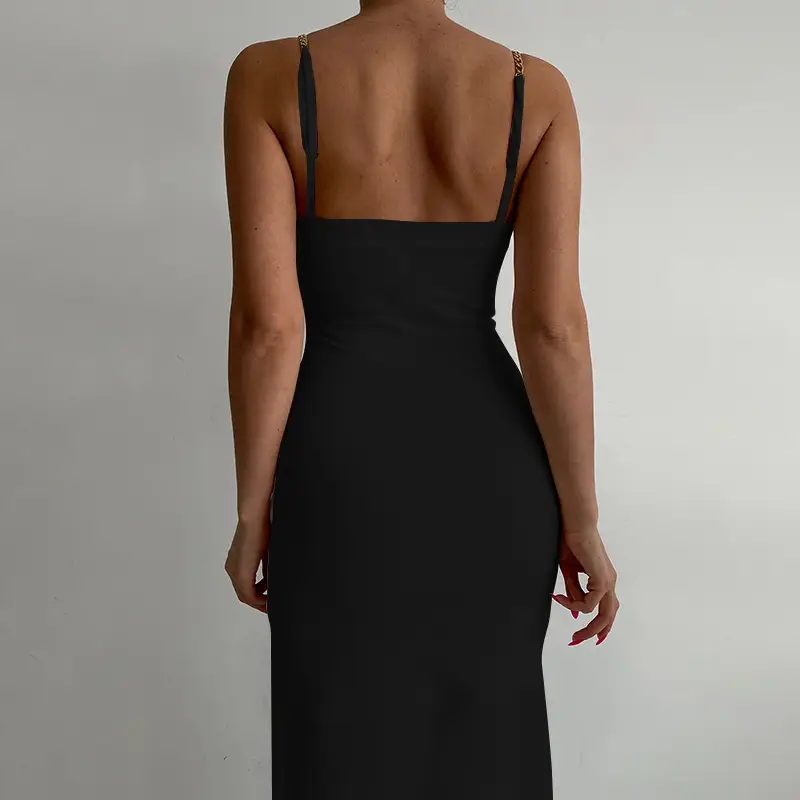 Black Sexy Slit Long Dress for Women - Image 5