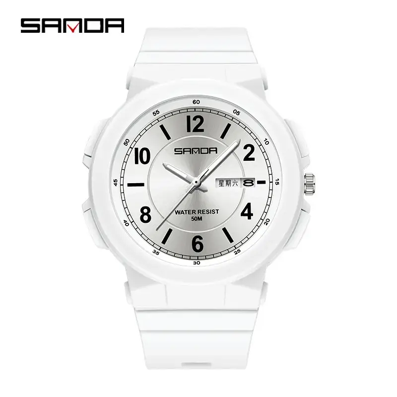 Sanda New 6097 Green Calendar Watch for Men Women