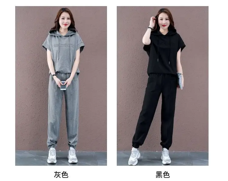 Plus Size Women Hooded Sweatshirt Set Gray 2025 — feature 8
