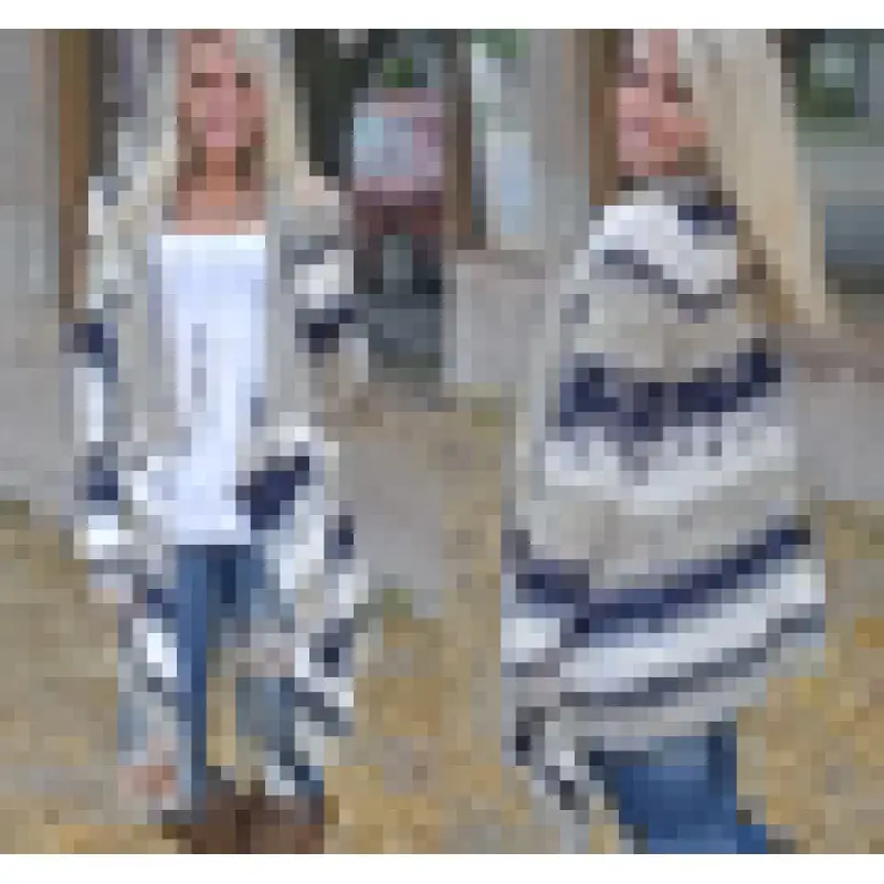 Irregular Printed Knitted Cardigan for Women - Image 3