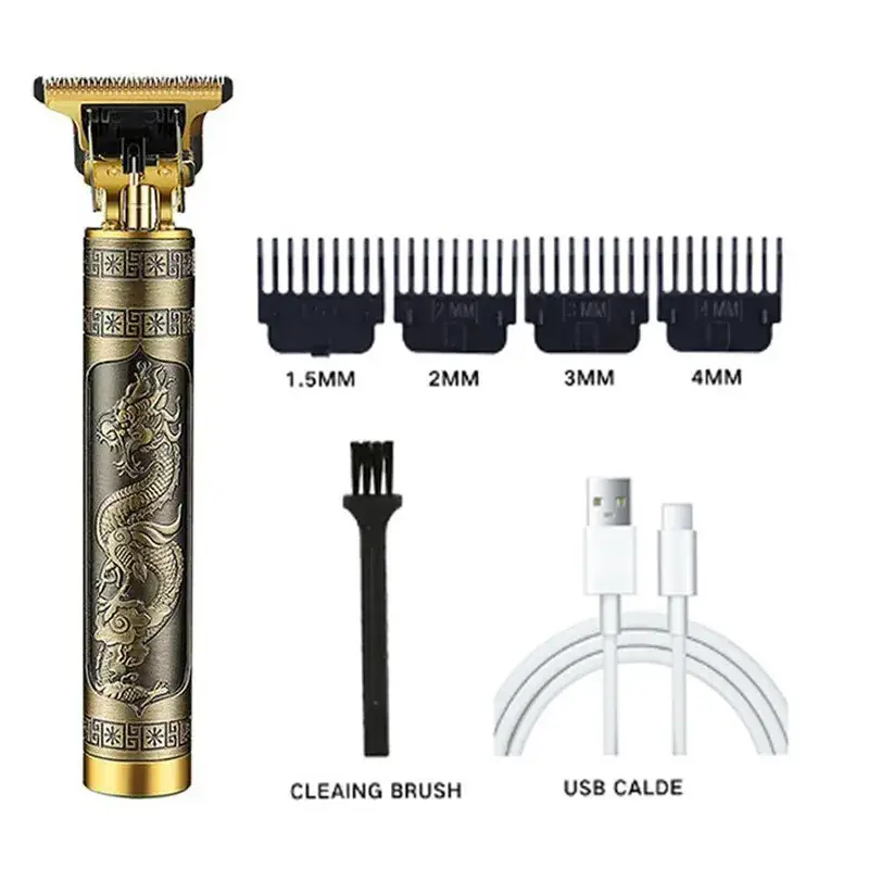 T9 Retro Oil Hair Clipper White USB Electric - Image 3