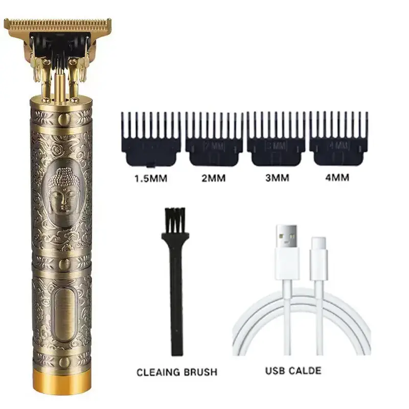 T9 Retro Oil Hair Clipper White USB Electric - Image 4