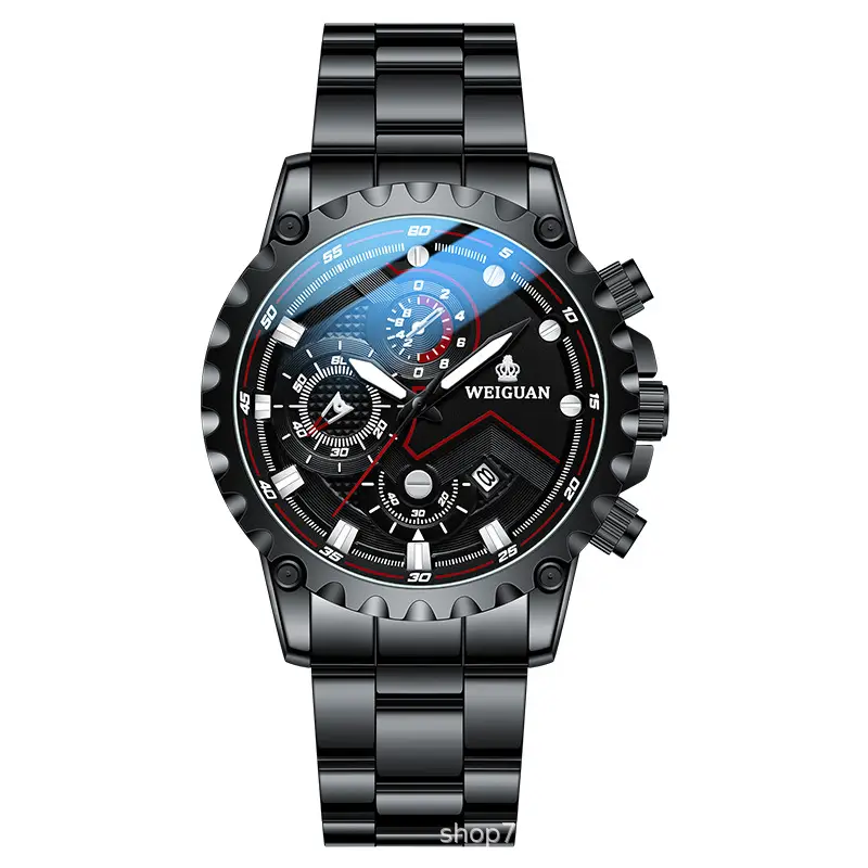 New Black Warrior Watch for Men, Fully Automatic, Non-Mechanical, Genuine, Waterproof, Luminous, Calendar, Tiktok Cross-Border Shipping