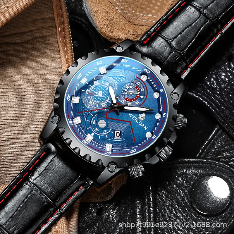 202 black leather and blue surface
