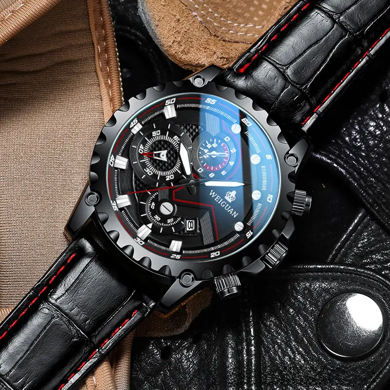 New Black Warrior Watch for Men, Fully Automatic, Non-Mechanical, Genuine, Waterproof, Luminous, Calendar, Tiktok Cross-Border Shipping