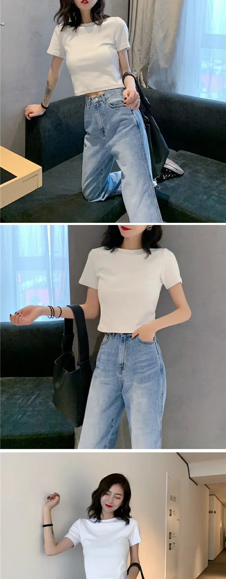 Sweet Spicy Women Short Sleeve Candy Top High Waist Black — feature 13