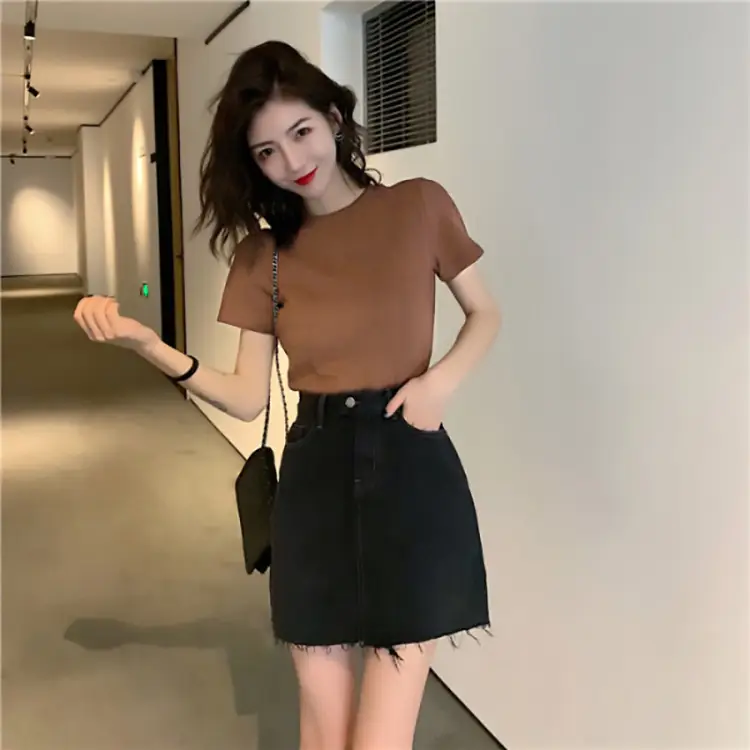 Sweet Spicy Women Short Sleeve Candy Top High Waist Black - Image 6