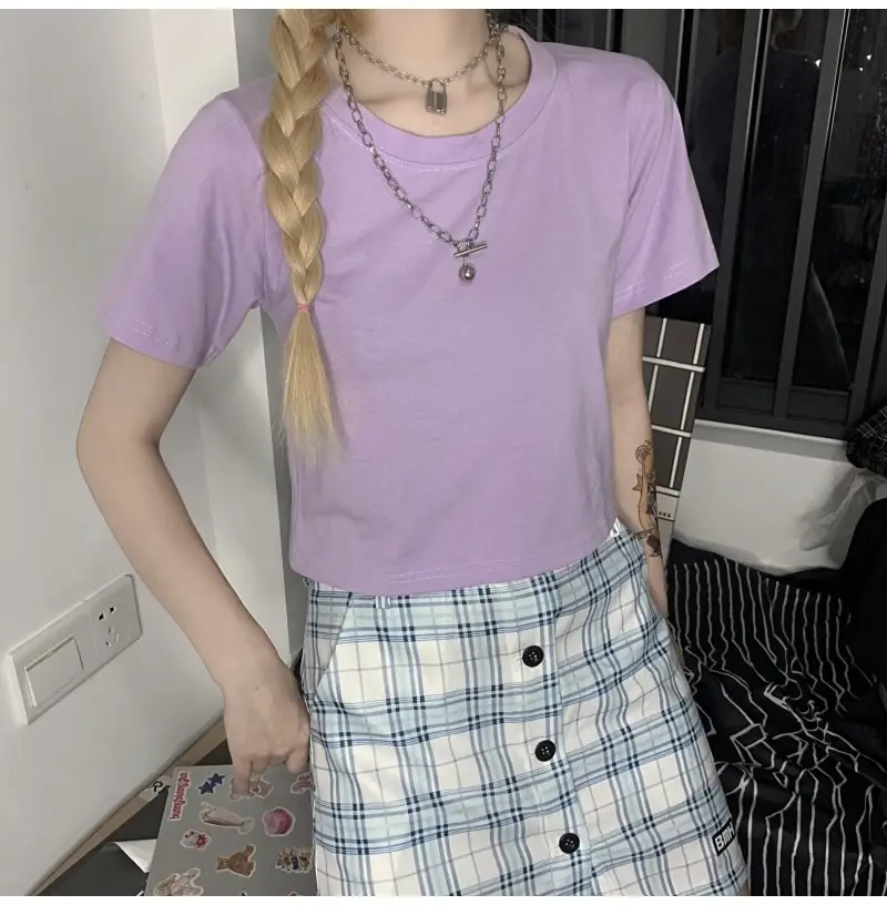 Sweet Spicy Women Short Sleeve Candy Top High Waist Black - Image 7