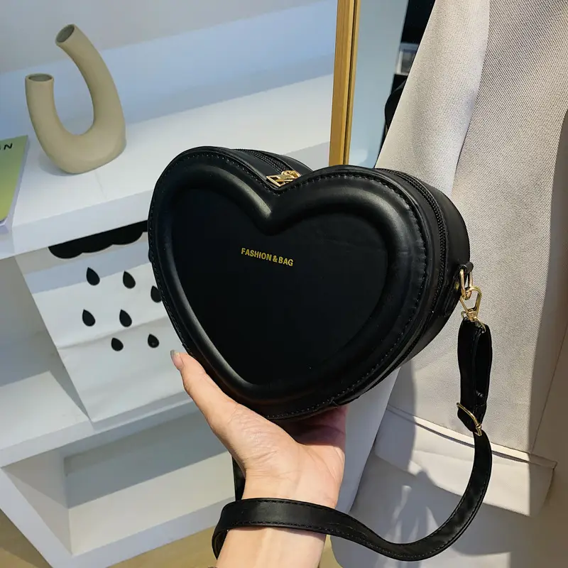 Heart Shaped Beige Crossbody Bag for Women - Image 3