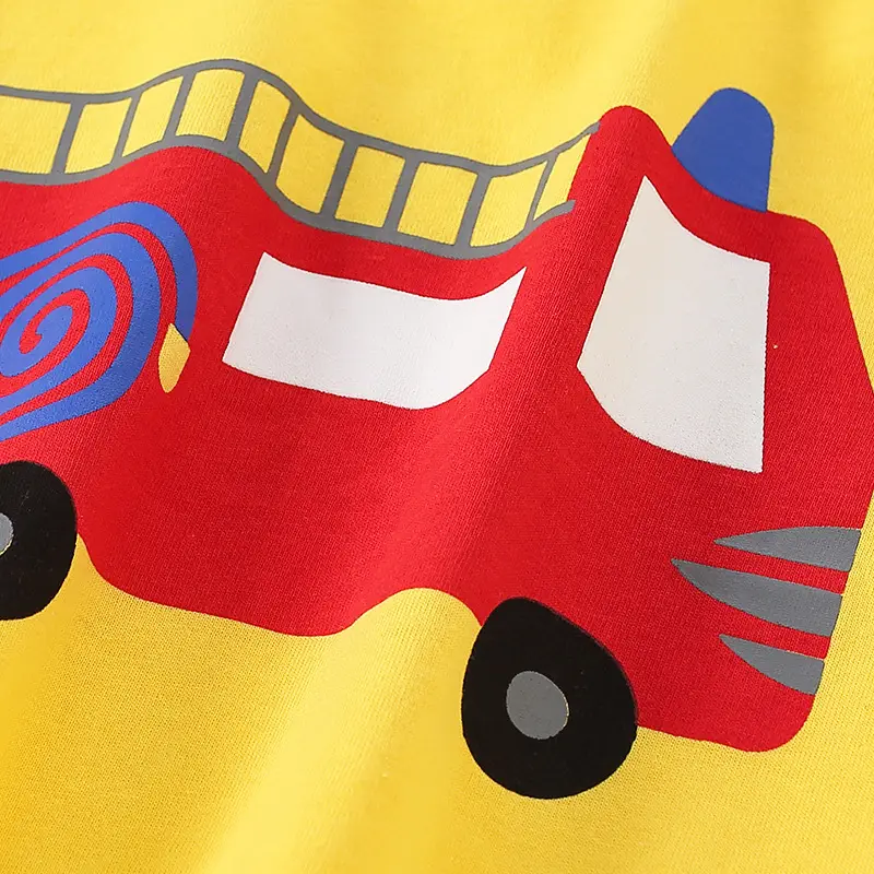 Summer Kids T-Shirt Pure Cotton Yellow Round Neck - Image 3