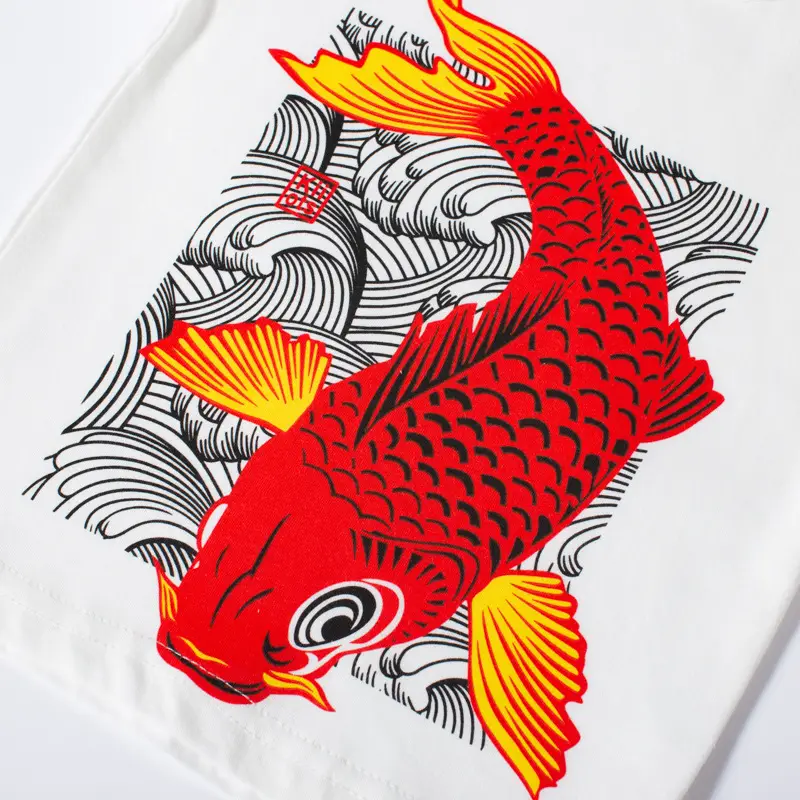 Kids Yellow Carp Print T-Shirt Pure Cotton Short Sleeve - Image 4