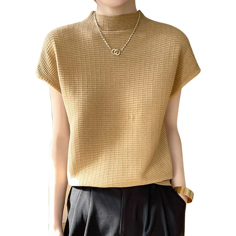 Black Knitted Women's T-Shirt Large Spring Autumn 2022 - Image 15