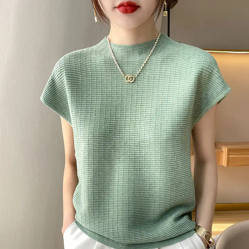 Black Knitted Women's T-Shirt Large Spring Autumn 2022 - Image 7