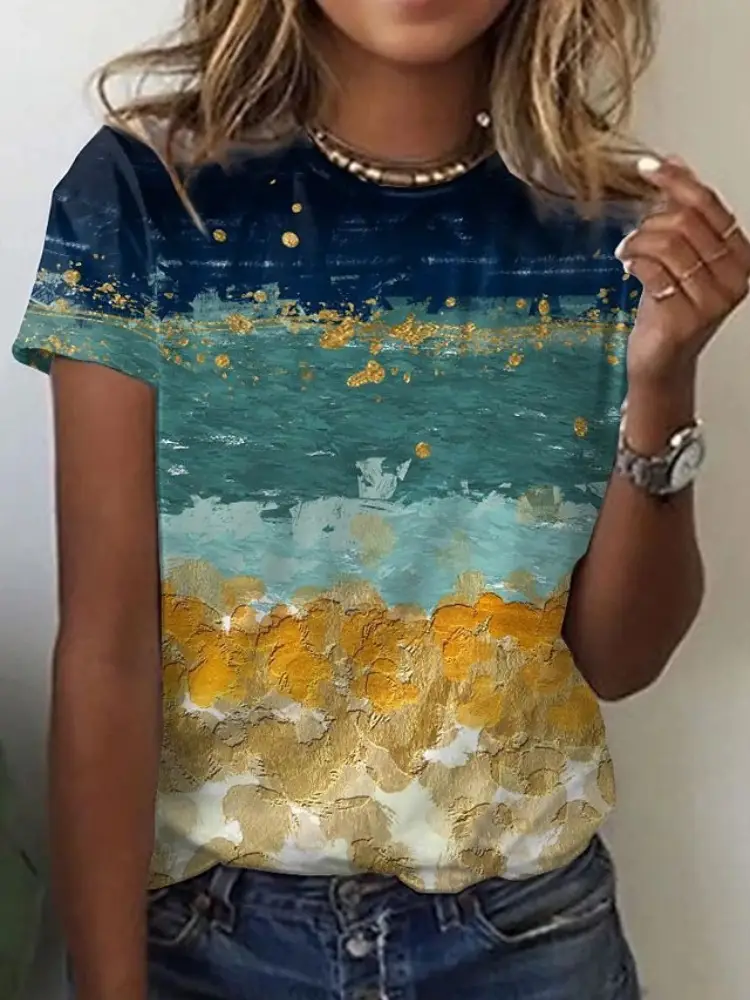 2022 3D Printed Casual Pullover T-Shirt Short Sleeve - Image 36