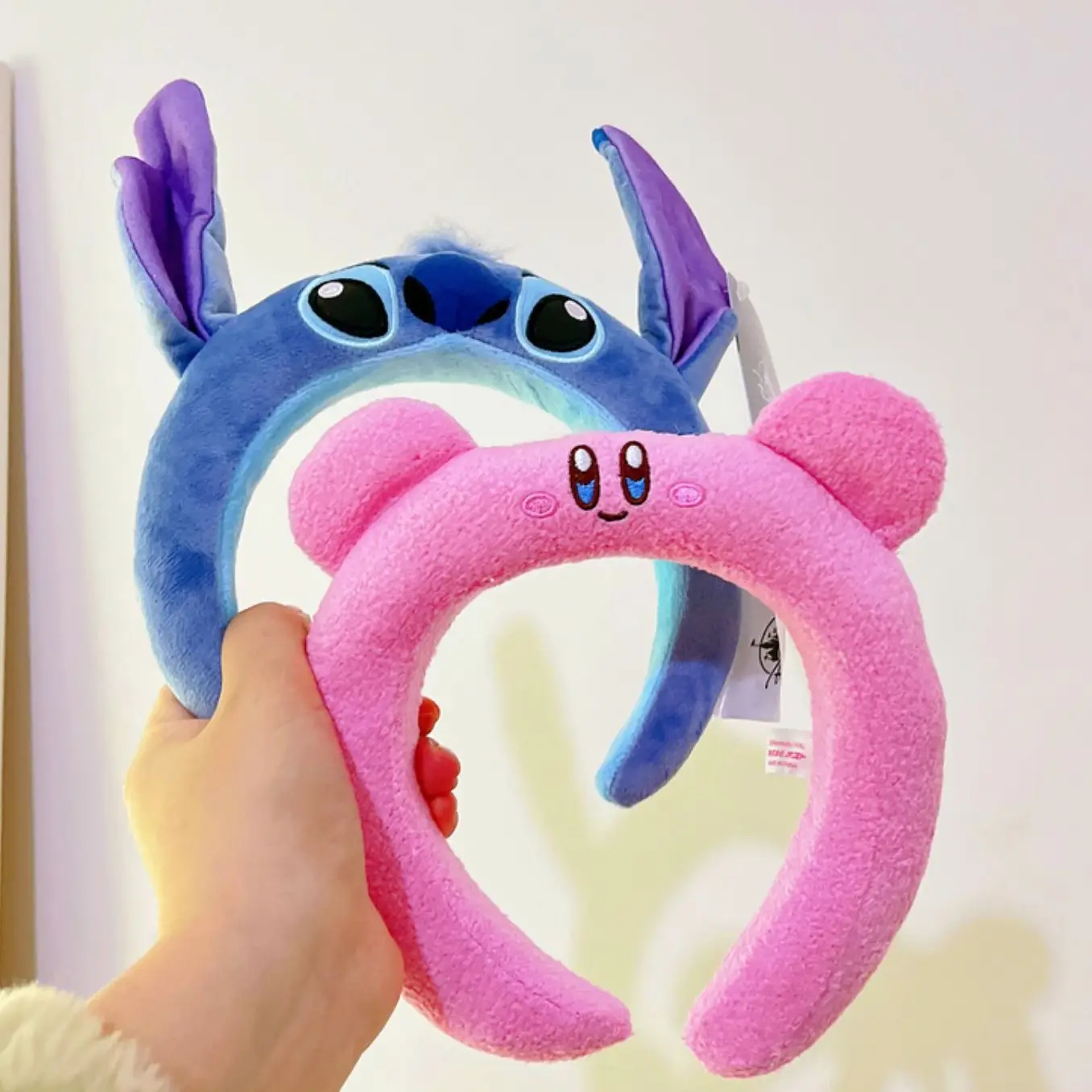 Cute Stitch Headband for Girls Blue Pink Soft Fleece