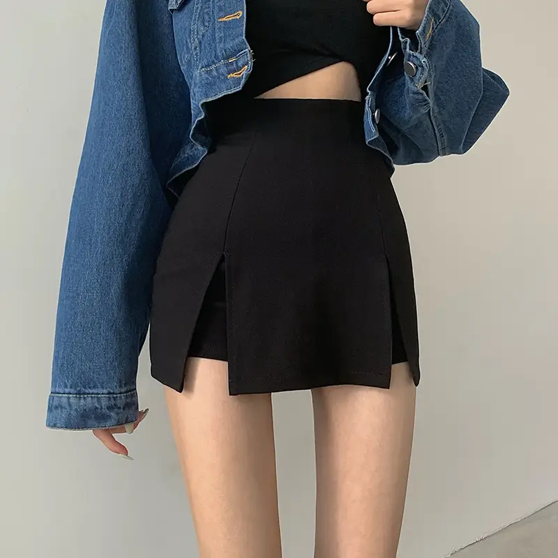 Women High Waist Slimming Split Hip Shorts Small to M Plus — feature 1