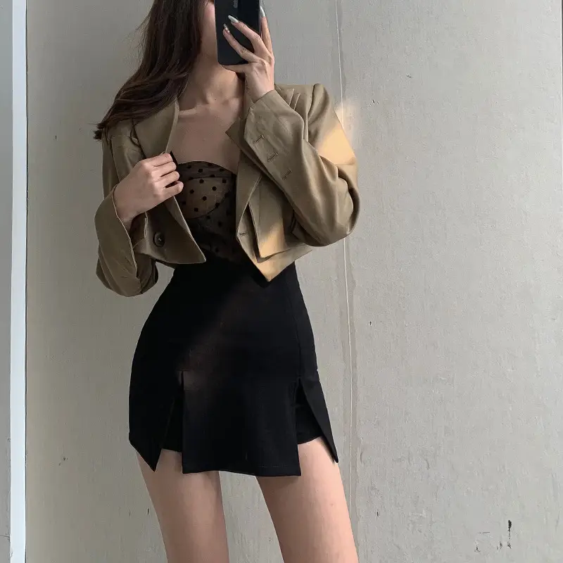 Women High Waist Slimming Split Hip Shorts Small to M Plus — feature 9