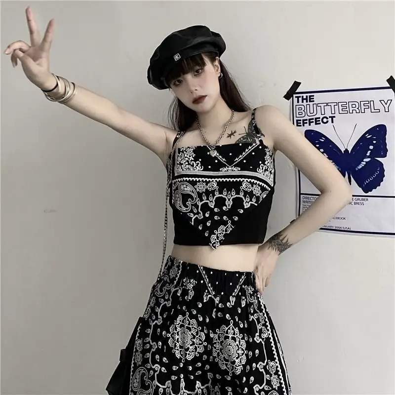 Women's Black White Floral Wide Leg Pants Summer 2022 — feature 1