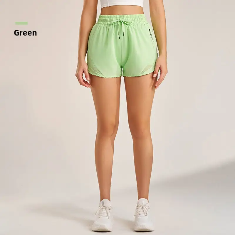 Black Yoga Shorts Women High Waist Loose Fit Quick Dry - Image 3