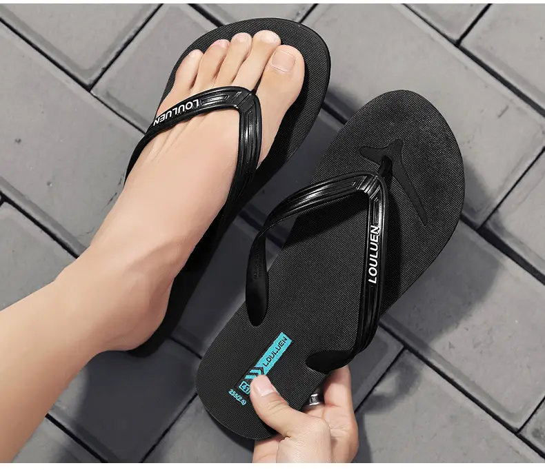 Men's Black Rubber Flip Flops with Deodorant — feature 18