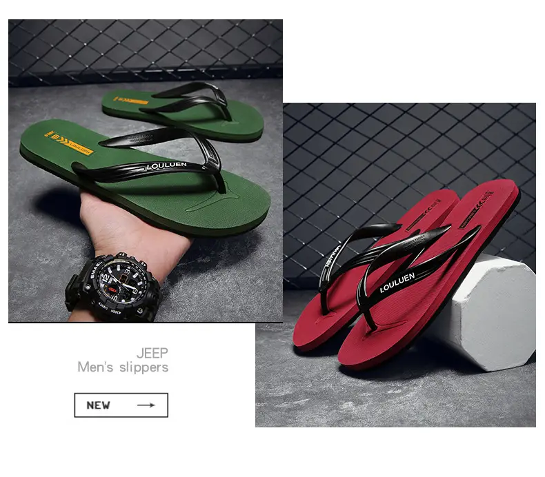 Men's Black Rubber Flip Flops with Deodorant — feature 3
