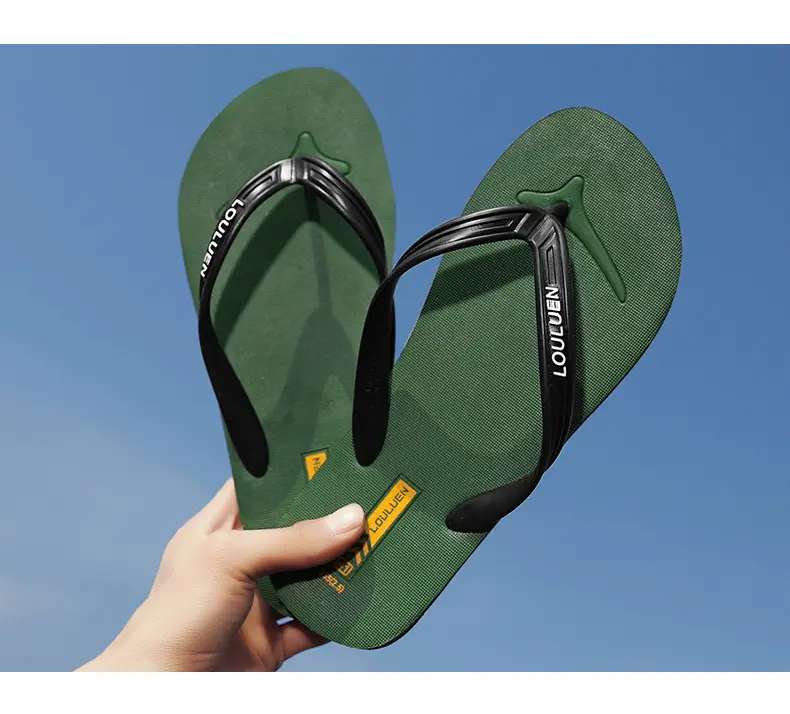 Men's Black Rubber Flip Flops with Deodorant — feature 5