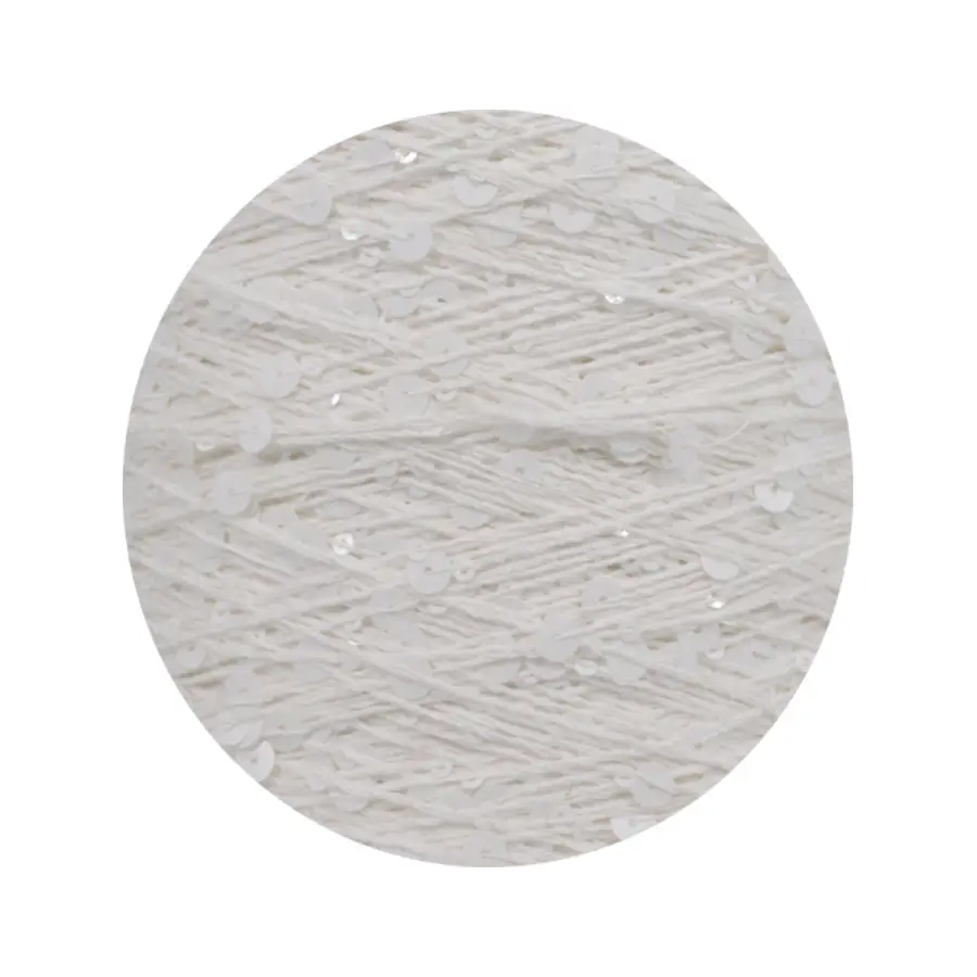 50g cotton beaded yarn 3mm +6mm combed fancy size sequin yarn hand knitted yarn wholesale price