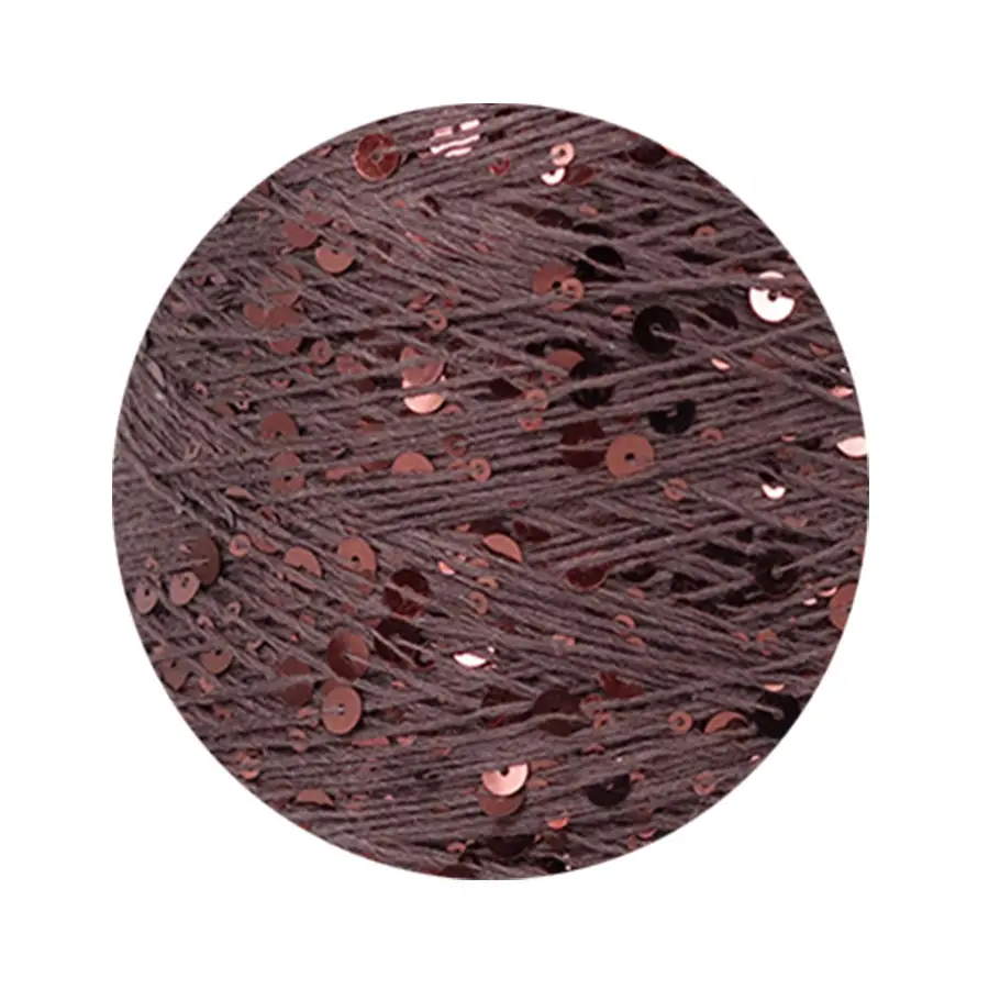 50g cotton beaded yarn 3mm +6mm combed fancy size sequin yarn hand knitted yarn wholesale price