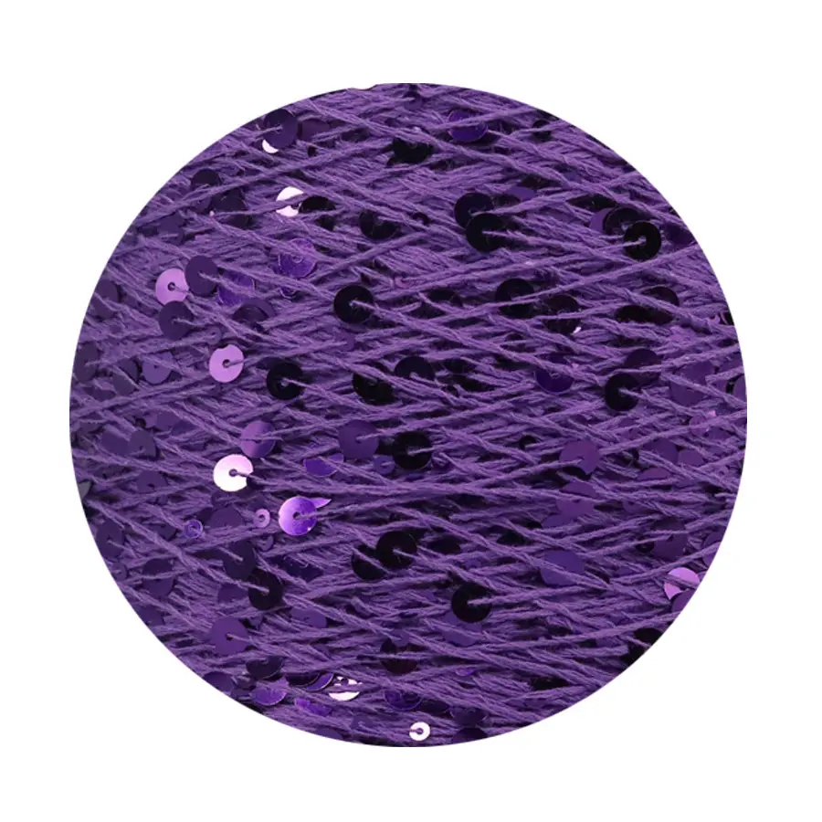 50g cotton beaded yarn 3mm +6mm combed fancy size sequin yarn hand knitted yarn wholesale price