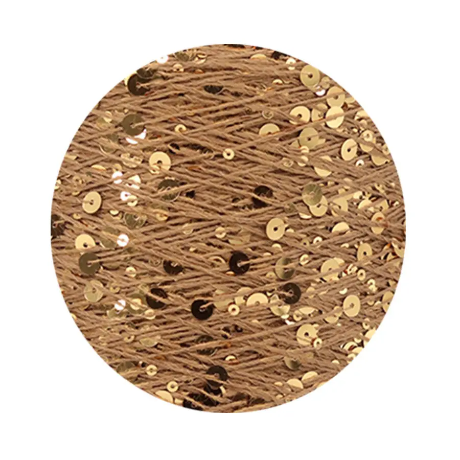 50g cotton beaded yarn 3mm +6mm combed fancy size sequin yarn hand knitted yarn wholesale price