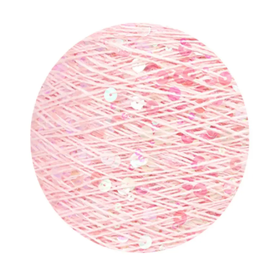 50g cotton beaded yarn 3mm +6mm combed fancy size sequin yarn hand knitted yarn wholesale price