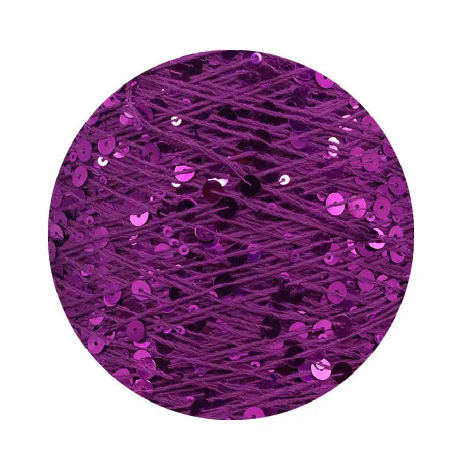 50g cotton beaded yarn 3mm +6mm combed fancy size sequin yarn hand knitted yarn wholesale price