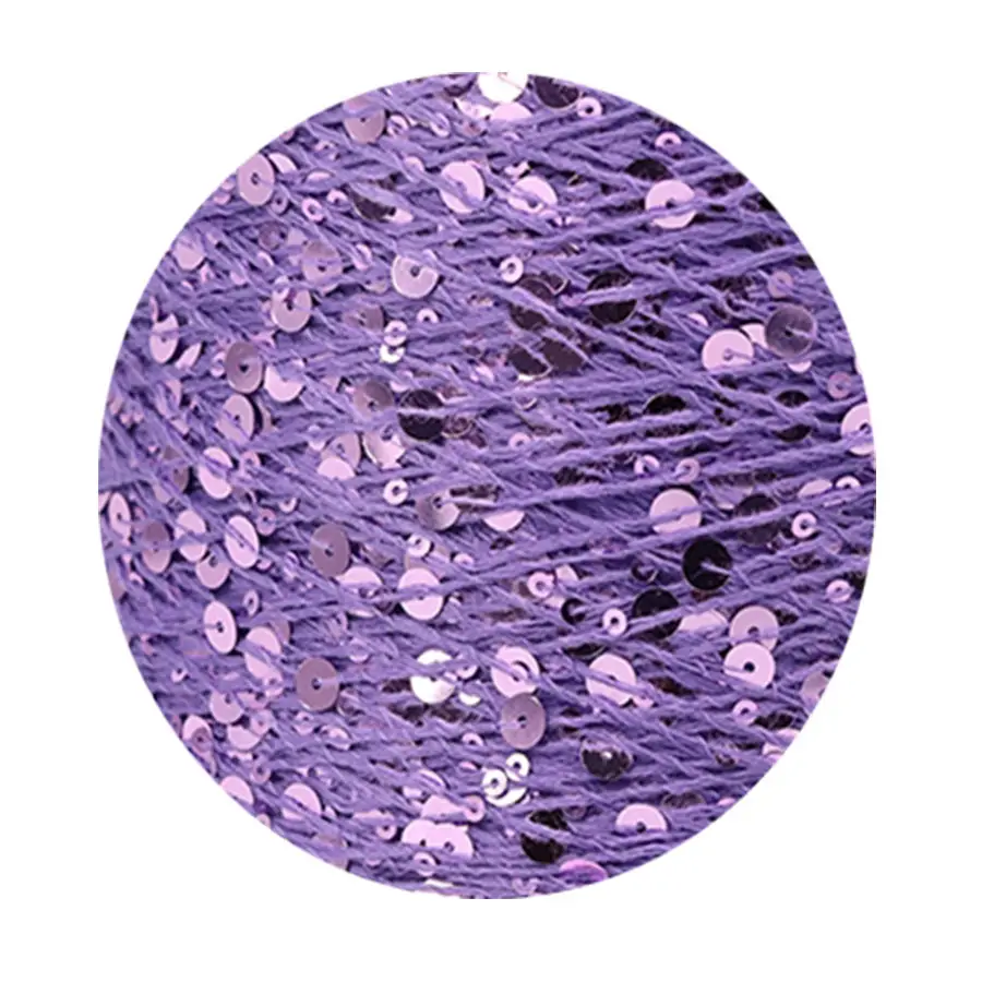 50g cotton beaded yarn 3mm +6mm combed fancy size sequin yarn hand knitted yarn wholesale price