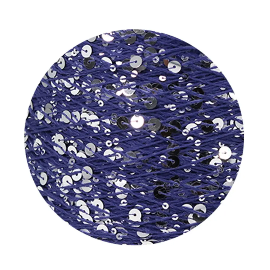 50g cotton beaded yarn 3mm +6mm combed fancy size sequin yarn hand knitted yarn wholesale price