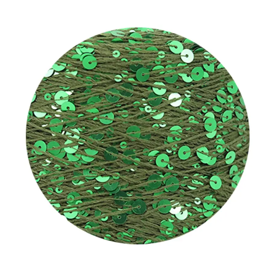 50g cotton beaded yarn 3mm +6mm combed fancy size sequin yarn hand knitted yarn wholesale price