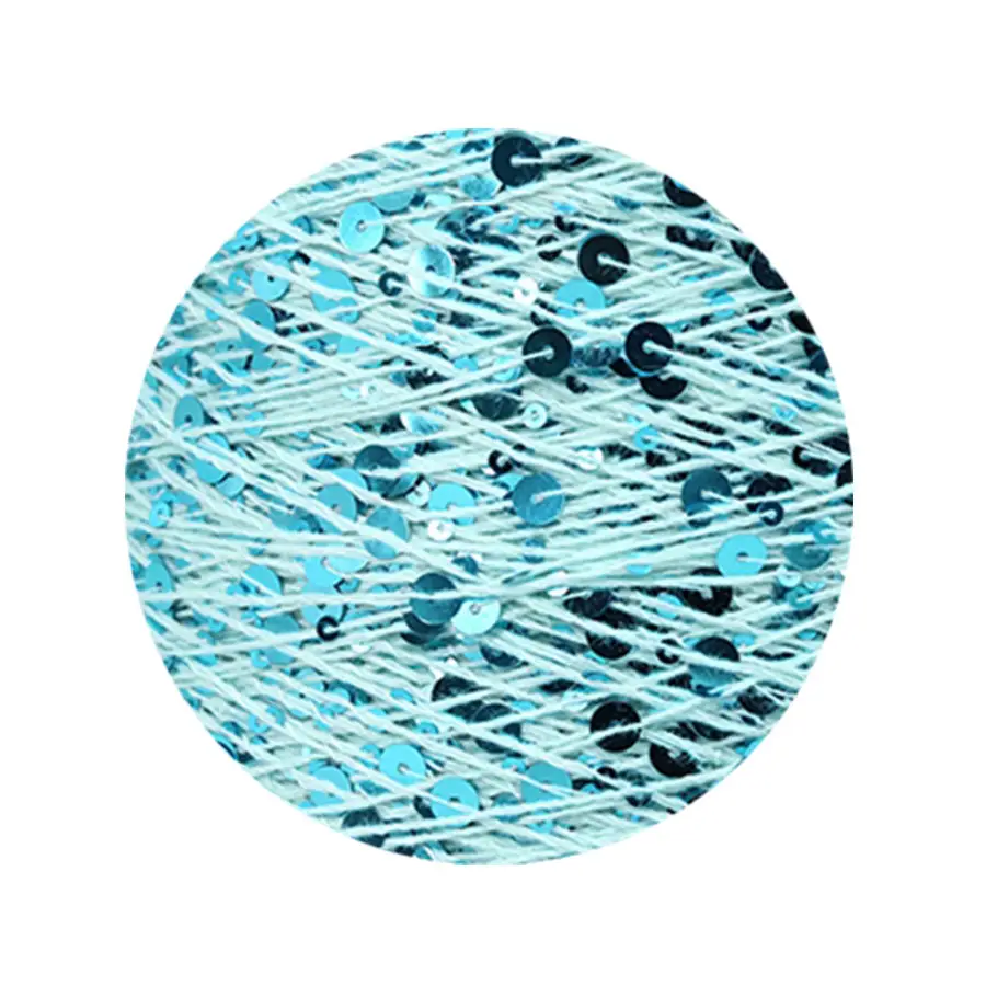 50g cotton beaded yarn 3mm +6mm combed fancy size sequin yarn hand knitted yarn wholesale price