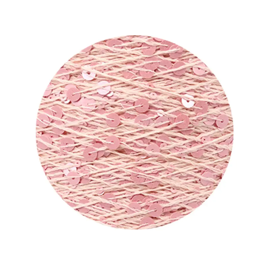 50g cotton beaded yarn 3mm +6mm combed fancy size sequin yarn hand knitted yarn wholesale price