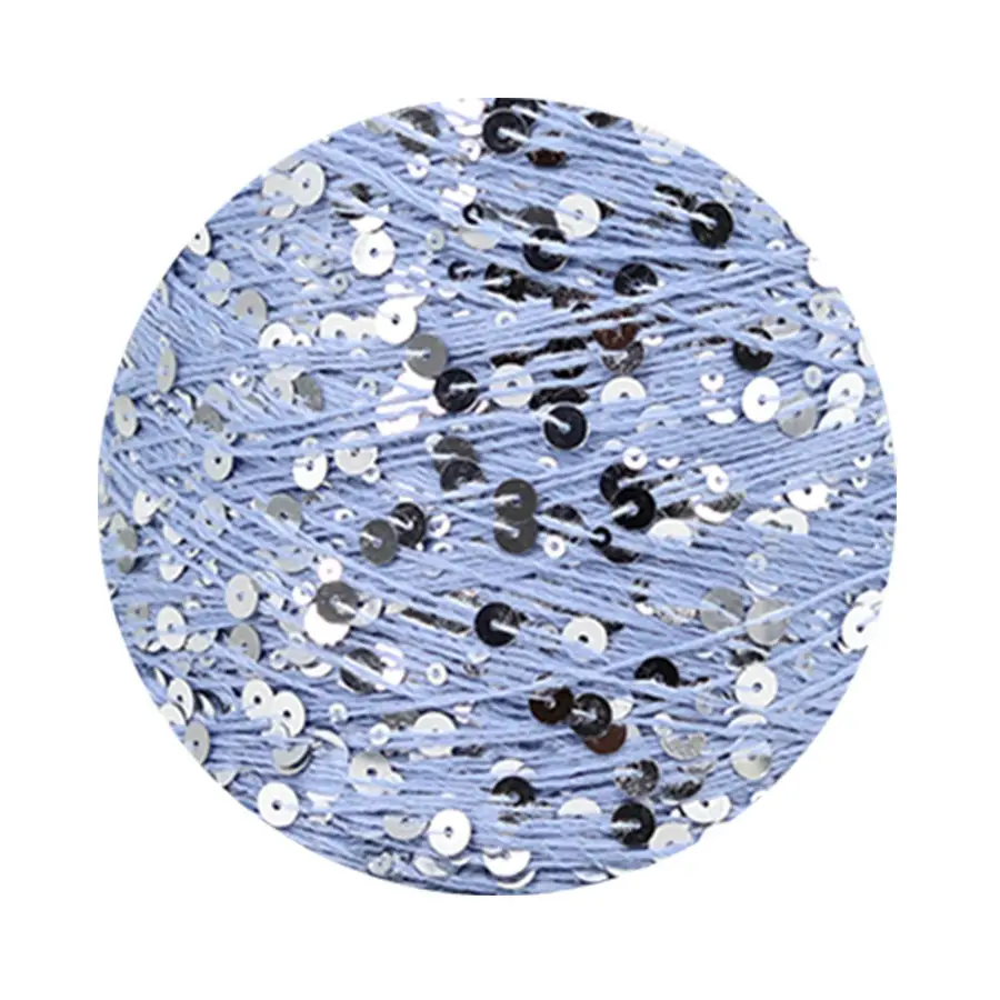 50g cotton beaded yarn 3mm +6mm combed fancy size sequin yarn hand knitted yarn wholesale price