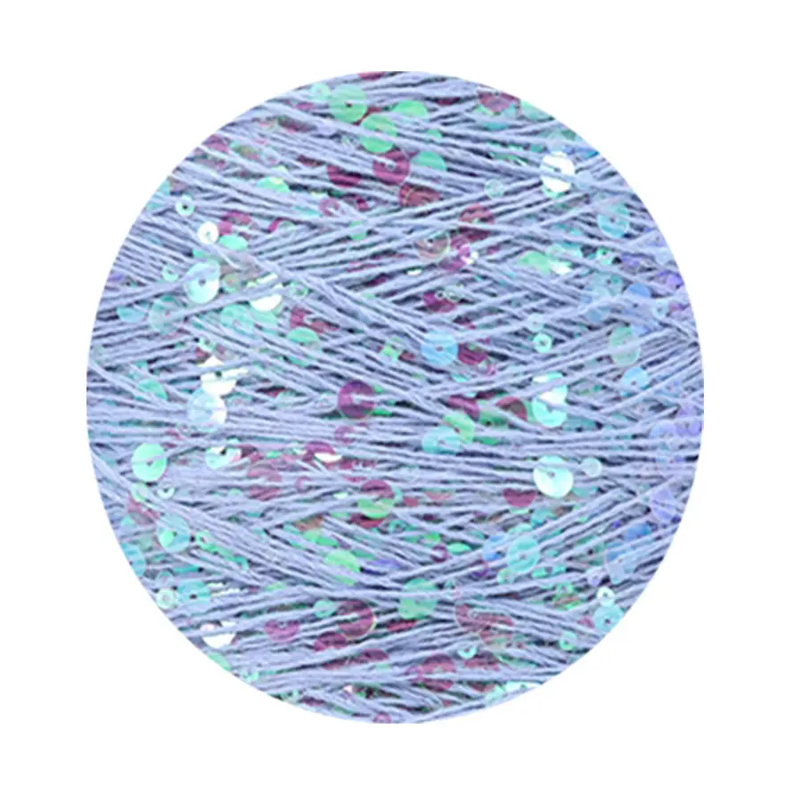 50g cotton beaded yarn 3mm +6mm combed fancy size sequin yarn hand knitted yarn wholesale price