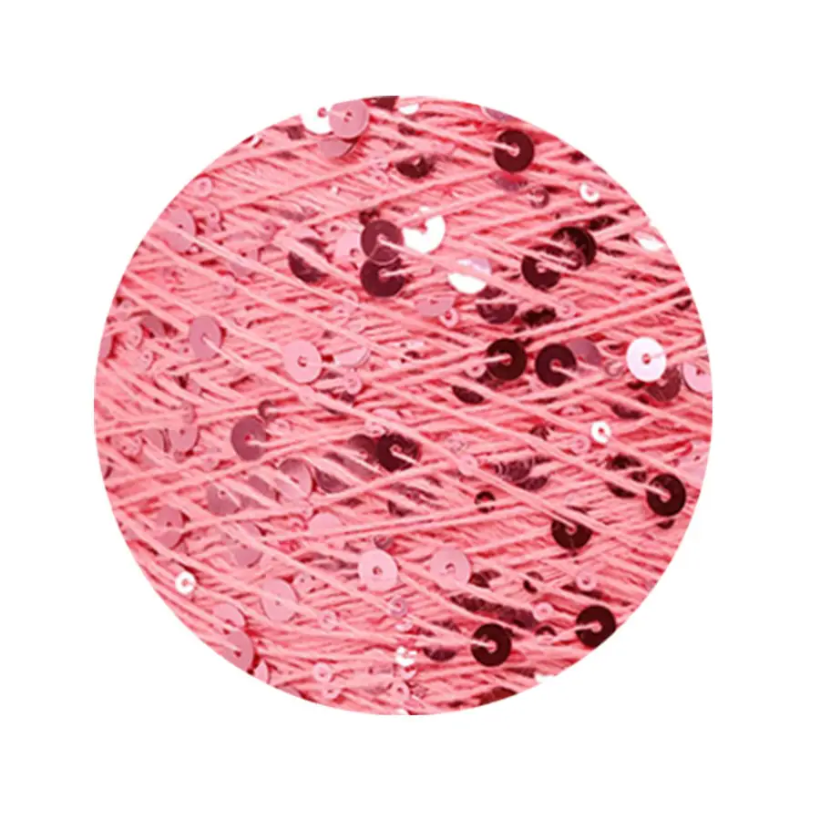 50g cotton beaded yarn 3mm +6mm combed fancy size sequin yarn hand knitted yarn wholesale price
