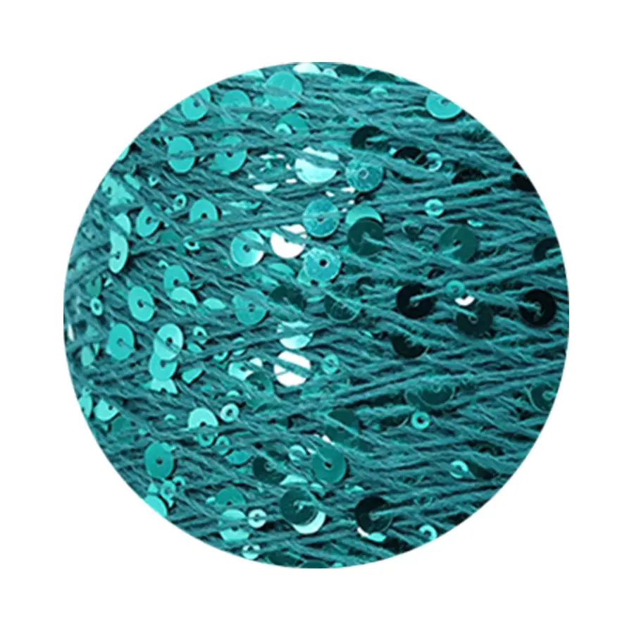 50g cotton beaded yarn 3mm +6mm combed fancy size sequin yarn hand knitted yarn wholesale price