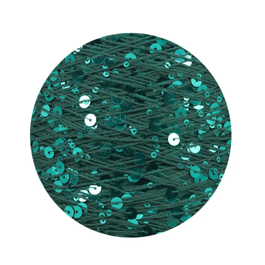 50g cotton beaded yarn 3mm +6mm combed fancy size sequin yarn hand knitted yarn wholesale price