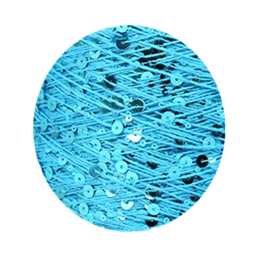 50g cotton beaded yarn 3mm +6mm combed fancy size sequin yarn hand knitted yarn wholesale price