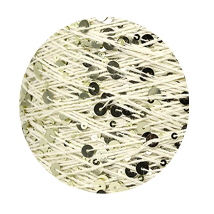 50g cotton beaded yarn 3mm +6mm combed fancy size sequin yarn hand knitted yarn wholesale price